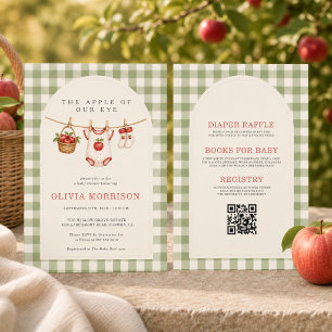 Invitation Toute en Une Pomme de Nos Yeux Fête Prénatale d'Au