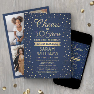 Invitation Toute fête d'anniversaire Acclamations Confettis N