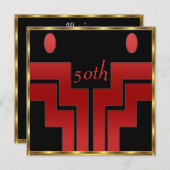 Invitation Toute fête d'anniversaire Black ed (Devant / Derrière)