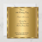 Invitation Toute fête d'anniversaire Gold Black 3 (Dos)