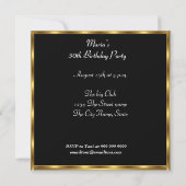 Invitation Toute fête d'anniversaire noire (Dos)