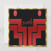 Invitation Toute fête d'anniversaire noire (Devant)