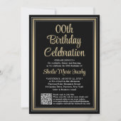 Invitation Toute fête d'anniversaire • Photo & Code QR Fête n (Devant)