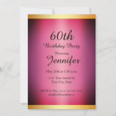 Invitation Toute fête d'anniversaire Pink Gold (Devant)