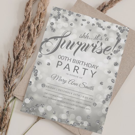 Invitation Toute fête de surprise d'âge | Parties scintillant