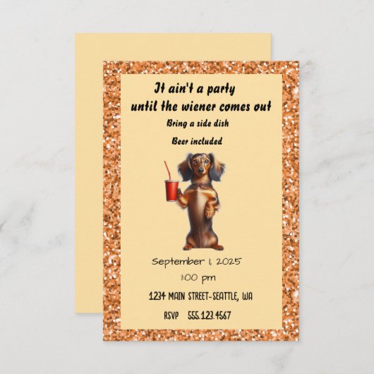 Invitation Toute fête d'occasion (Devant / Derrière)