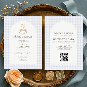 Invitation Toute la Fête Bébé est en Train de Préparer du Caf