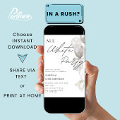 Invitation Toute la fête blanche Une nuit d'anniversaire blan