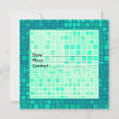 Invitation Toute la mosaïque de vert d'invitation de partie (Dos)