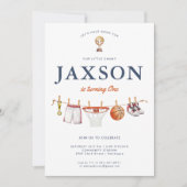 Invitation Toute l'étoile 1er anniversaire | Champ de basket- (Devant)