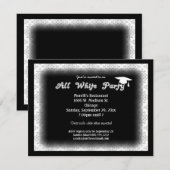 Invitation Toute l'invitation blanche de fête de remise des (Devant / Derrière)