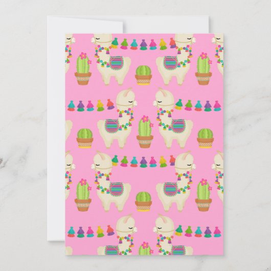 Invitation Toute l'invitation d'anniversaire amusant de lama (Dos)