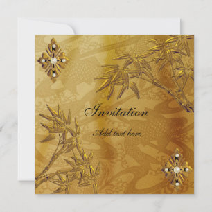 Invitation Toute Occasion Asiatique Or