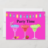 INVITATION TOUTE OCCASION BEACH COCKTAIL PARTY FLURO ROSE (Devant)