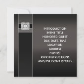Invitation Toute occasion Diamant Noir Art Déco (Dos)