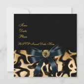 Invitation Toute Occasion Noir Or Afrique Abstrait (Dos)