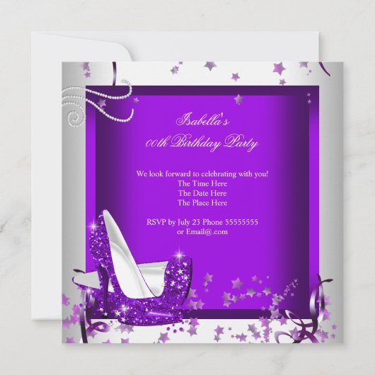 Invitation Toute Occasion Parties scintillant de fête Chaud v (Dos)