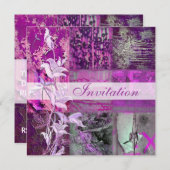 Invitation Toute Occasion Purple Street Patch Flor (Devant / Derrière)