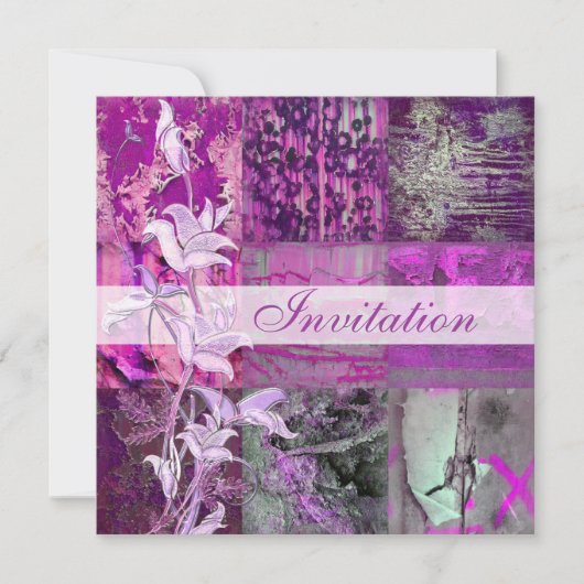 Invitation Toute Occasion Purple Street Patch Flor (Devant)