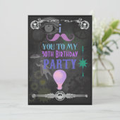 Invitation Toute occasion Steampunk Chalkboard Party Invitati (Debout devant)