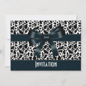 Invitation Toute Occasion Vache blanche noire Bow (Devant)