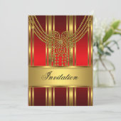 Invitation Toute Partie Or et Rouge (Debout devant)