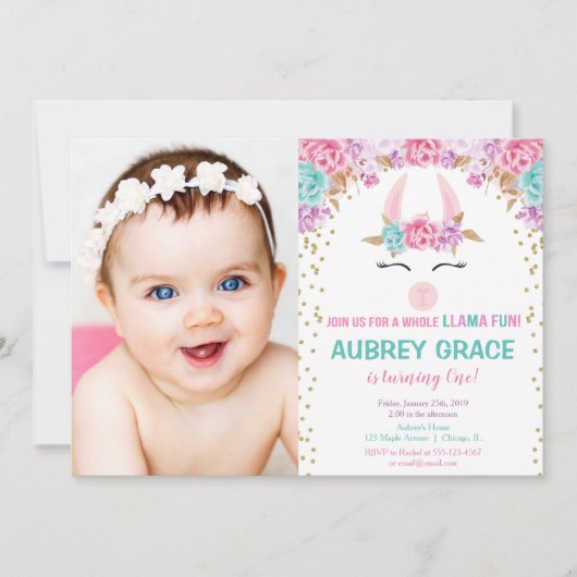 Invitation Toute une photo amusante de fête d'anniversaire de (Devant)