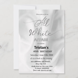 Invitation Toutes les affaires blanches ou la fête