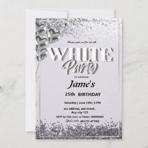 Invitation Toutes les affaires blanches ou l'invitation d'une