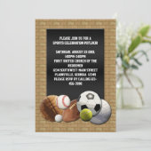 Invitation Toutes les balles de sport Star avec mur de brique (Debout devant)