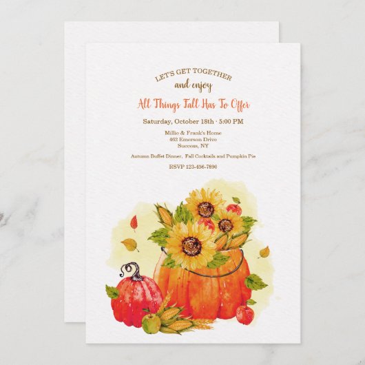 Invitation Toutes les choses tombent (Devant / Derrière)