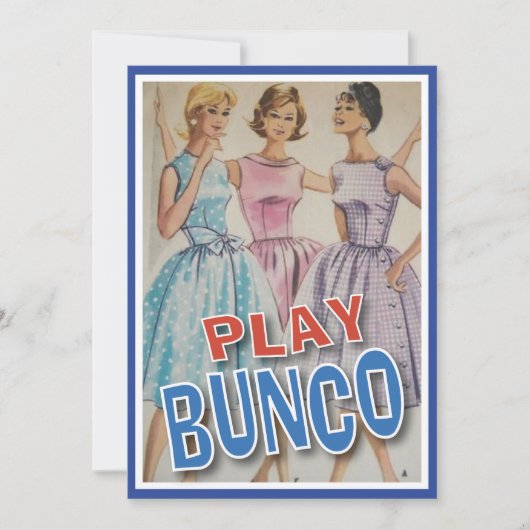 Invitation Toutes Les Dames Jouent Bunco (Devant)