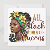Invitation Toutes les femmes noires sont des reines (Devant)