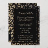 Invitation Toutes les fins | EMPREINTE DE LÉOPARD (Devant / Derrière)