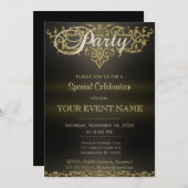 Invitation Toutes les fins | Or Ornamental (Devant / Derrière)