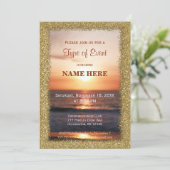 Invitation Toutes les fins | Sable d'or / Coucher de soleil (Debout devant)