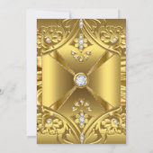 Invitation Toutes les images Age Anniversaire Party Gold Diam (Dos)