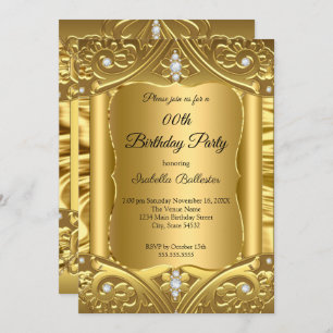Invitation Toutes les images Age Anniversaire Party Gold Diam