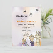 Invitation Toutes les mains sur le pont fête d'Halloween (Debout devant)