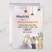 Invitation Toutes les mains sur le pont fête d'Halloween (Devant / Derrière)