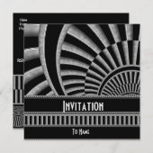 Invitation Toutes Les Occasions Argent Noir Art Dé (Devant / Derrière)