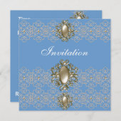 Invitation Toutes Les Occasions Art Nouveau Bijou (Devant / Derrière)