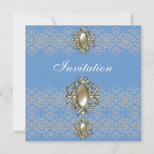 Invitation Toutes Les Occasions Art Nouveau Bijou (Devant)
