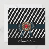 Invitation Toutes les Occasions Bande blanche noir (Devant)