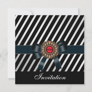 Invitation Toutes les Occasions Bande blanche noir