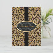Invitation Toutes les occasions Black Gold Animal (Debout devant)