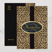 Invitation Toutes les occasions Black Gold Animal (Devant / Derrière)