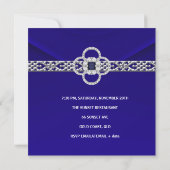 Invitation Toutes les Occasions Bleu Bijou d'argen (Dos)