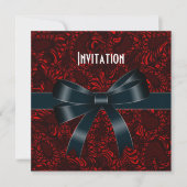 Invitation Toutes Les Occasions Bow Noir Rouge (Devant)