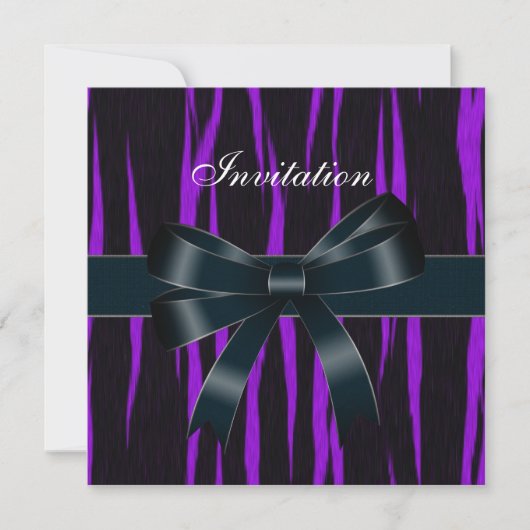 Invitation Toutes Les Occasions Bow violet noir (Devant)